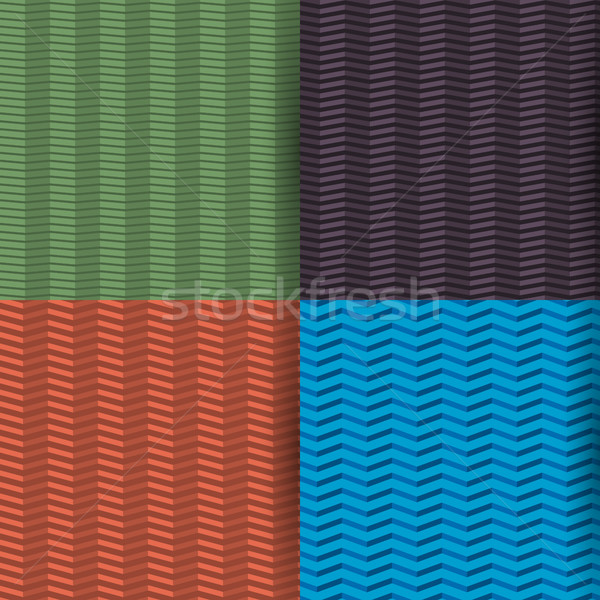 Végtelenített cikcakk minta szett négy színes Stock fotó © kup1984