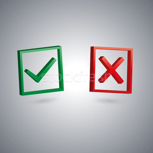 Set of check marks, vector illustration. Stock photo © kup1984