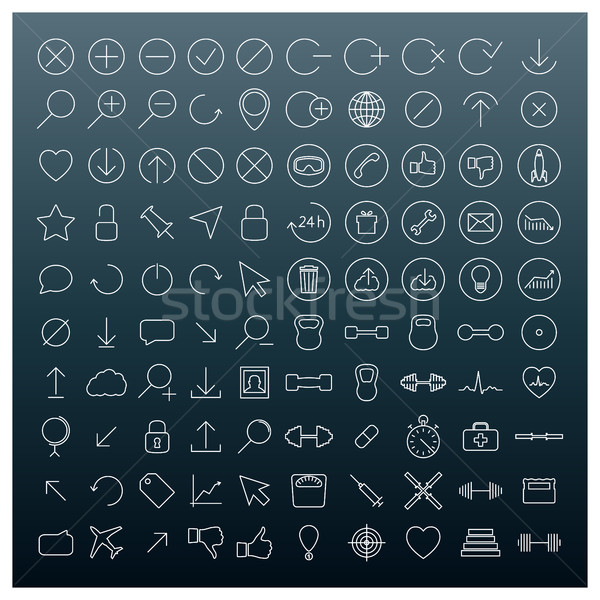 Icons of thin lines, vector illustration. Stock photo © kup1984