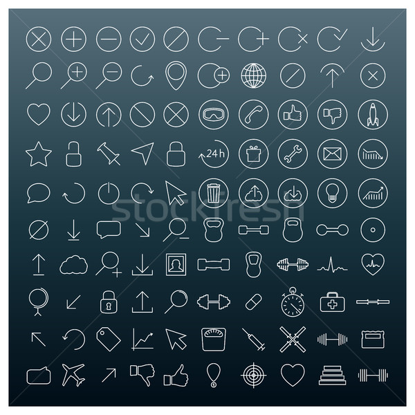 アイコン 薄い 行 セット ユニバーサル webアイコン ストックフォト © kup1984