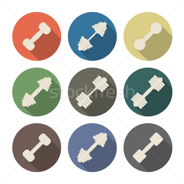 Stock photo: Icons dumbbell, vector illustration.