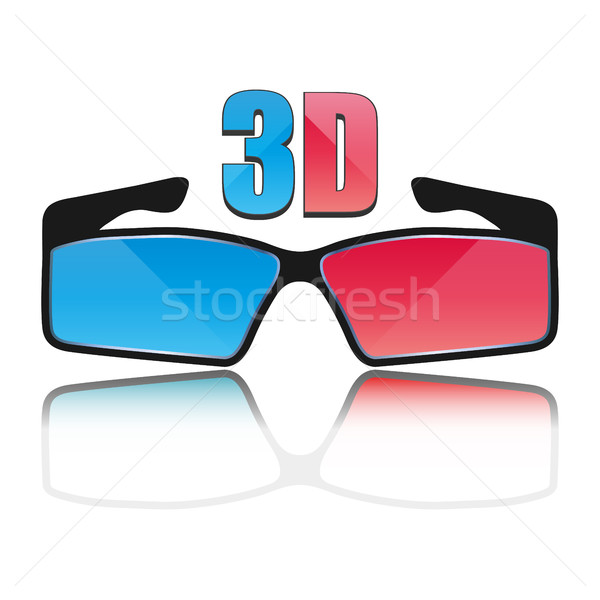 Icon 3D glasses, vector illustration. Stock photo © kup1984