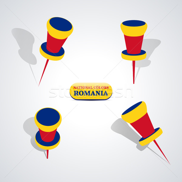 Set of pushpins, vector illustration. Stock photo © kup1984