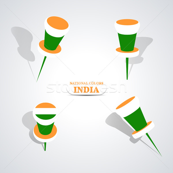 Set of pushpins, vector illustration. Stock photo © kup1984