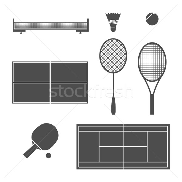 Equipment tennis, vector illustration. Stock photo © kup1984