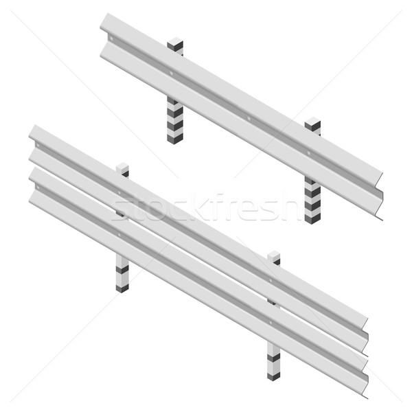 Metal road fence isometric, vector illustration. Stock photo © kup1984