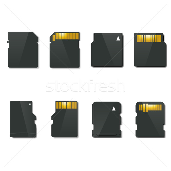 Set memory card, vector illustration. Stock photo © kup1984