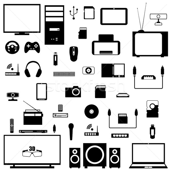 Stock photo: A set of digital devices, vector illustration.