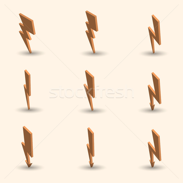 Lightning set isometric, vector illustration. Stock photo © kup1984