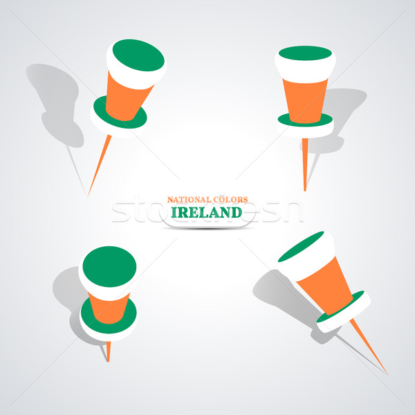 Ayarlamak renkler İrlanda dizayn imzalamak bayrak Stok fotoğraf © kup1984