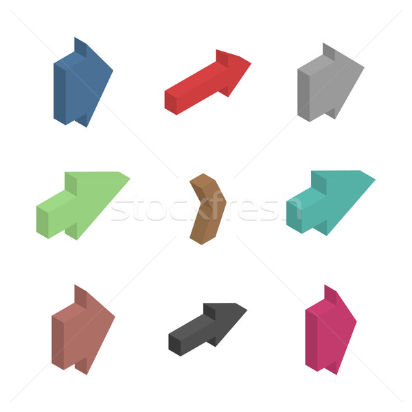 Nyilak izometrikus tarka különböző formák izolált Stock fotó © kup1984