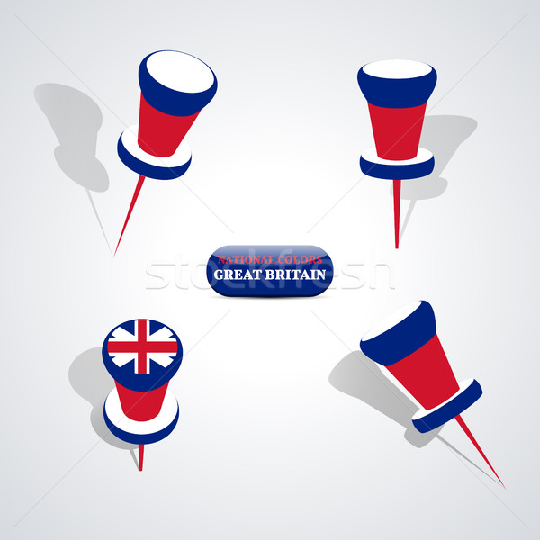Set of pushpins, vector illustration. Stock photo © kup1984
