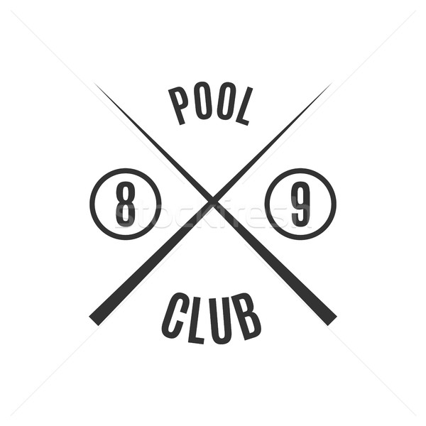 Emblem billiard club, vector illustration. Stock photo © kup1984