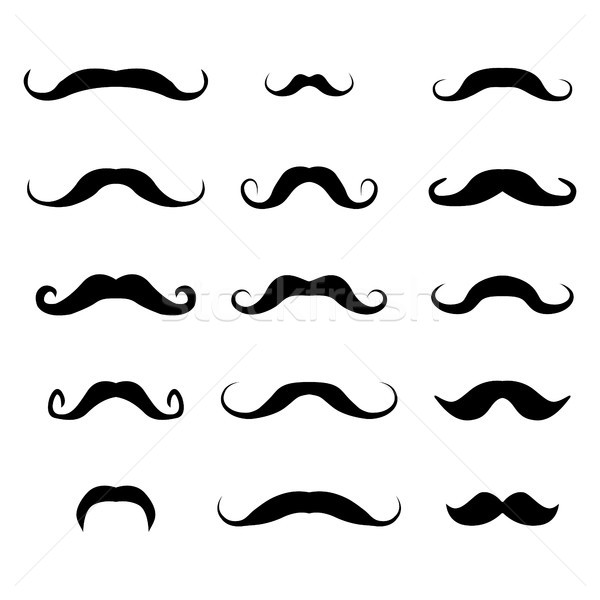 Set of different mustaches, vector illustration. Stock photo © kup1984