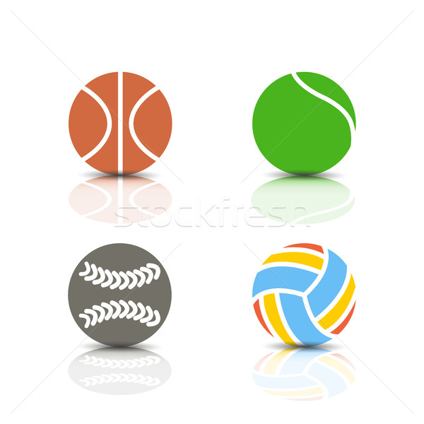 Establecer deportes juego iconos Foto stock © kup1984
