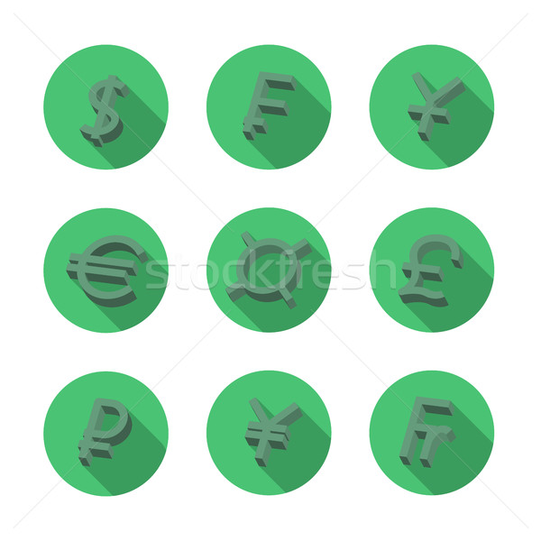 Currency Icons, vector illustration. Stock photo © kup1984