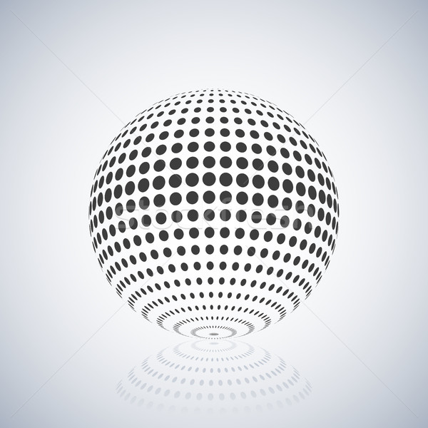 Sphere with halftone fill, vector illustration. Stock photo © kup1984