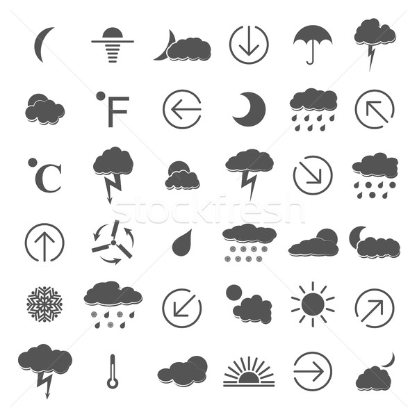 Weather icons, vector illustration. Stock photo © kup1984