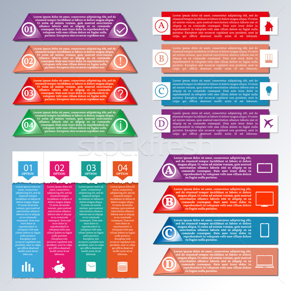 Element infografica set luminos hârtie afaceri Imagine de stoc © kup1984