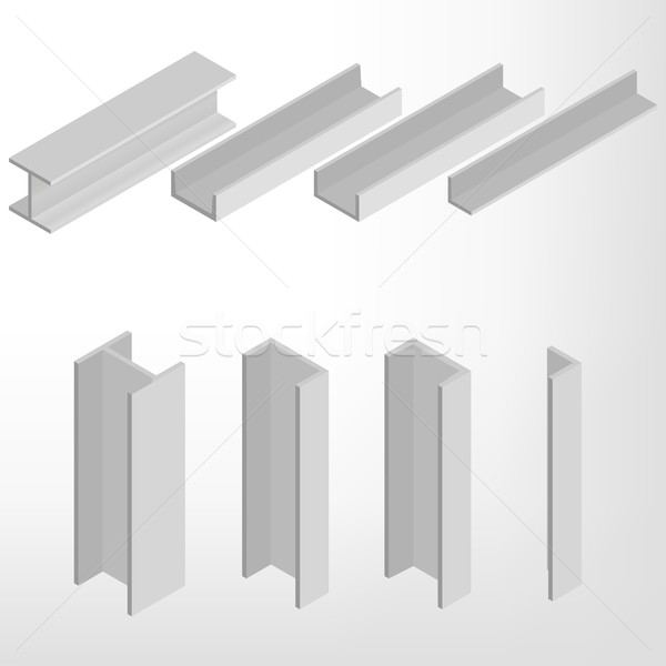 Steel beam isometric vector illustration. Stock photo © kup1984