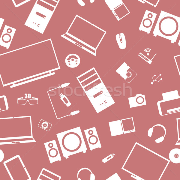 Seamless background from digital devices, vector illustration. Stock photo © kup1984