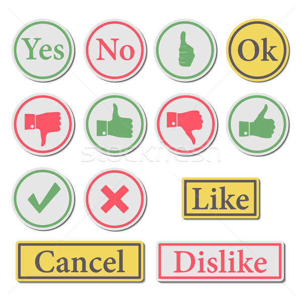 Stock photo: Set of buttons, vector illustration.