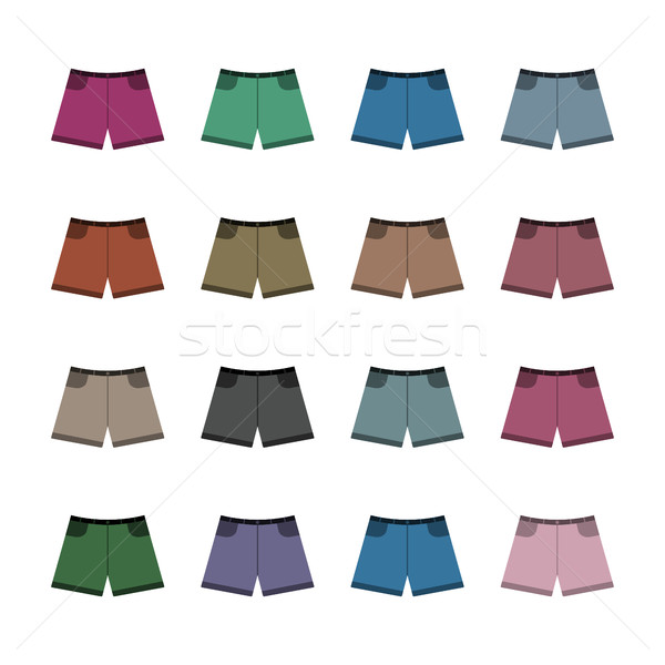 Set colorat pantaloni scurti saisprezece stil izolat Imagine de stoc © kup1984