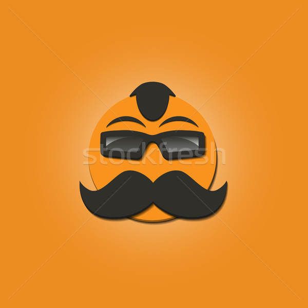 Funny face with a mustache, vector illustration. Stock photo © kup1984