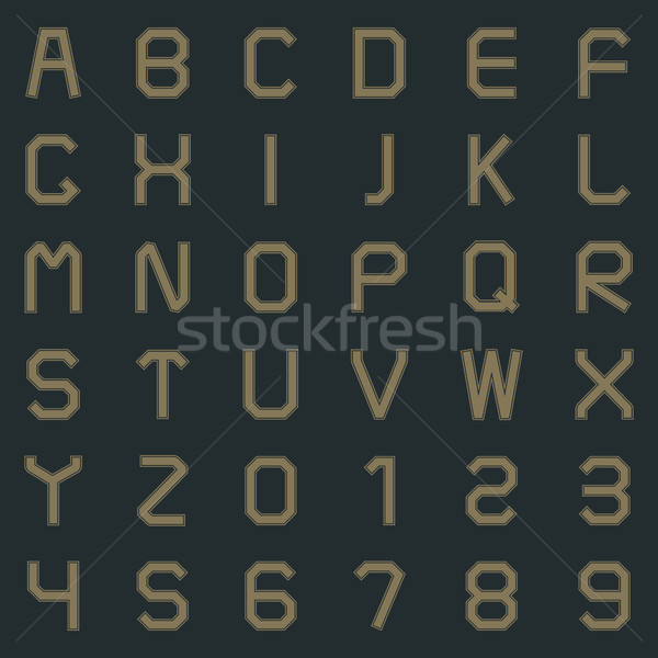 Stock photo: A set of letters and numbers, vector illustration.
