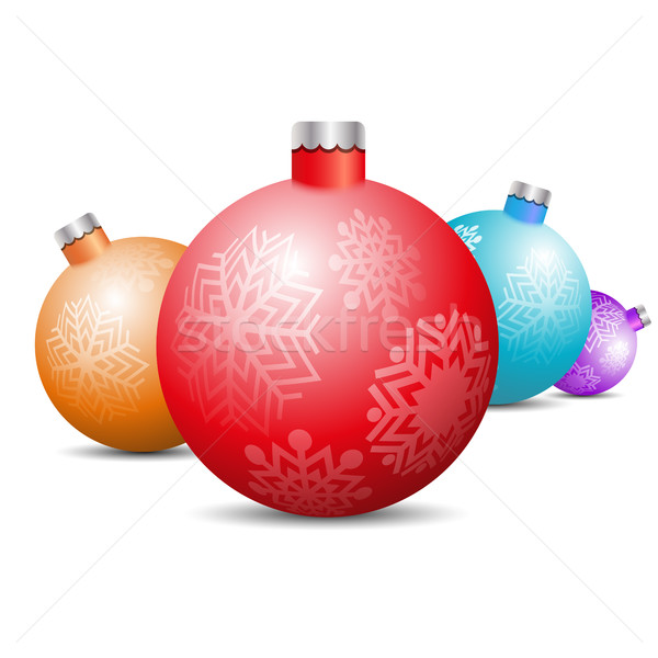 Toys and decorations for the Christmas tree, vector illustration. Stock photo © kup1984