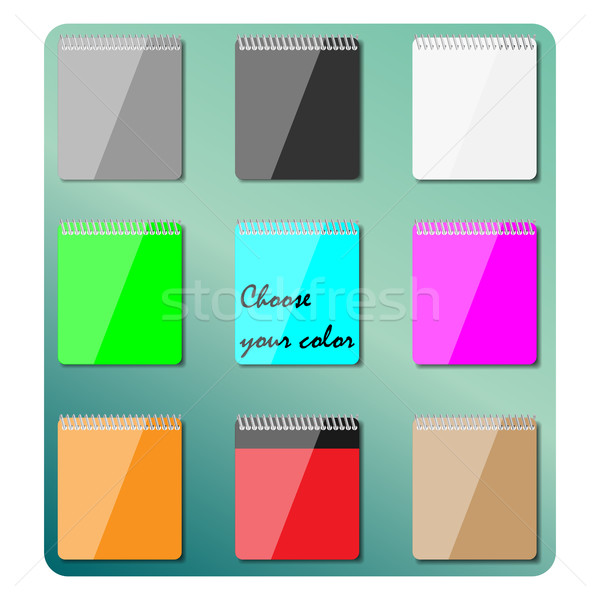 Set of multicolored notepads, vector illustration. Stock photo © kup1984