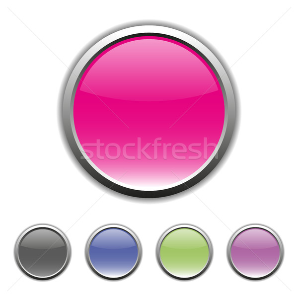 Stock photo: Set of multicolored buttons, vector illustration.