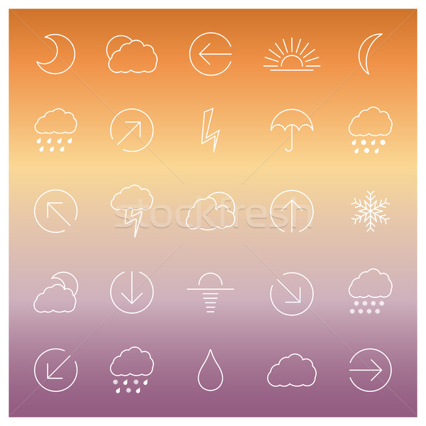 Set of linear weather icons, vector illustration Stock photo © kup1984