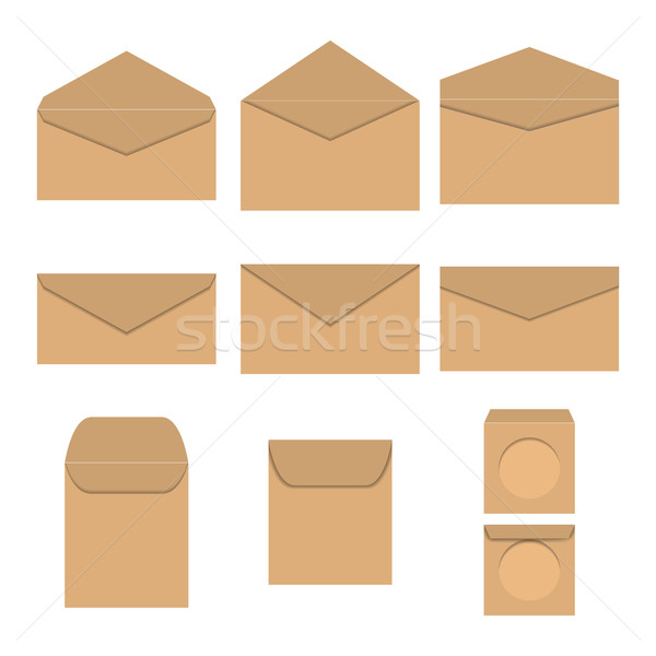 Stockfoto: Ingesteld · papier · pakpapier · verschillend · vorm · Open