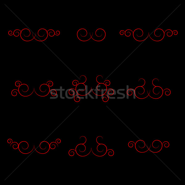 Set curls, vector illustration. Stock photo © kup1984
