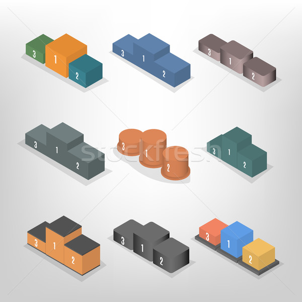 Pedestal for rewarding an isometric, vector illustration. Stock photo © kup1984