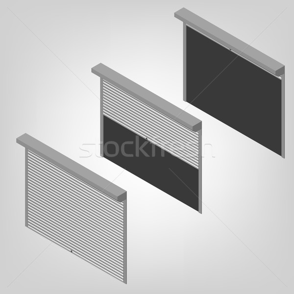 Steel security shutters isometric, vector illustration. Stock photo © kup1984