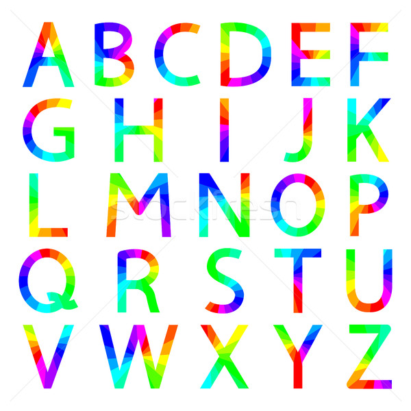Rainbow letters of the alphabet, vector illustration. Stock photo © kup1984