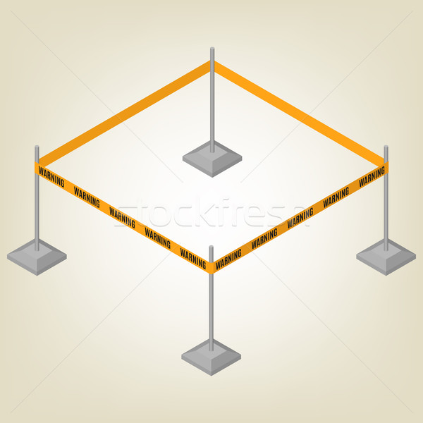 Warning tape for fencing isometric, vector illustration. Stock photo © kup1984
