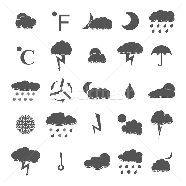 Weather icons, vector illustration. Stock photo © kup1984