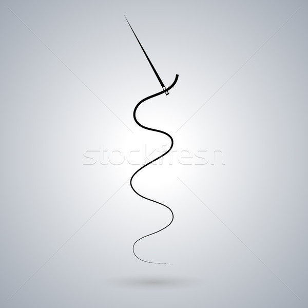 Stock photo: Icon needle and thread, vector illustration.