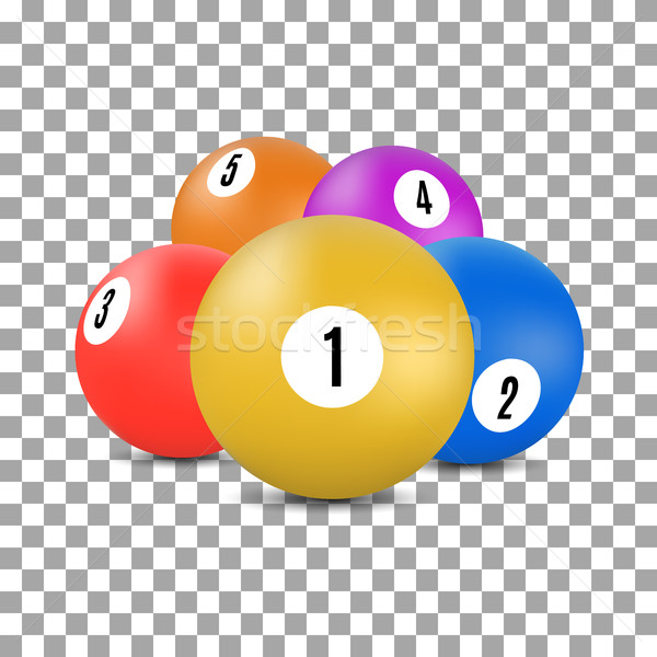 Balls for snooker and billiards in 3D style, vector illustration. Stock photo © kup1984