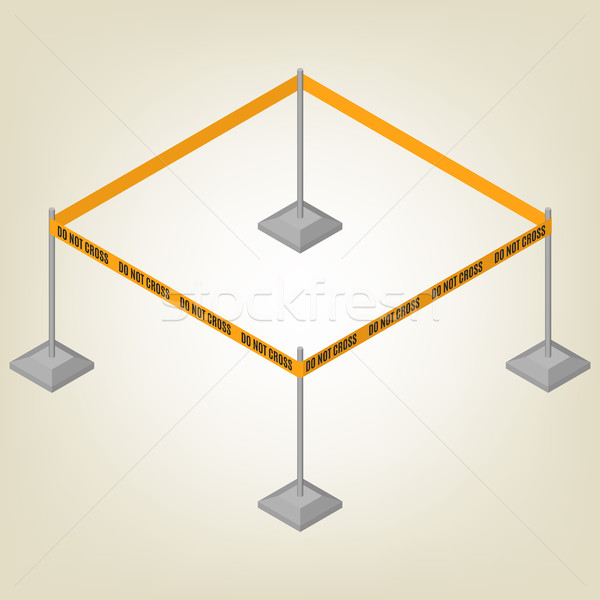 Warning tape for fencing isometric, vector illustration. Stock photo © kup1984
