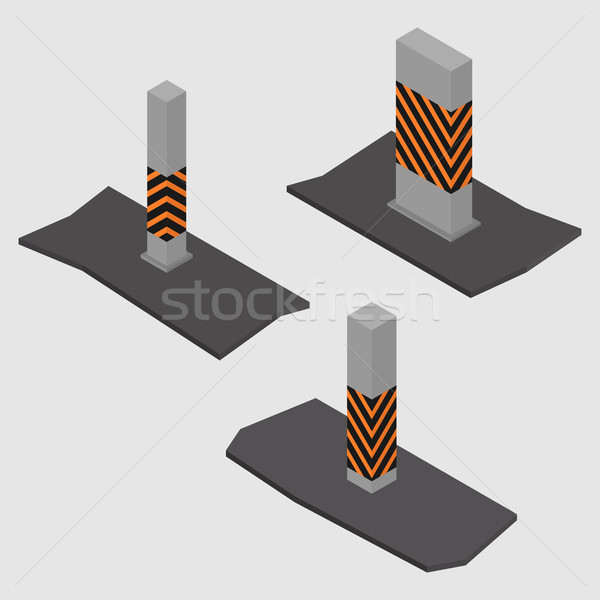 Set of concrete columns and pillars, vector illustration. Stock photo © kup1984