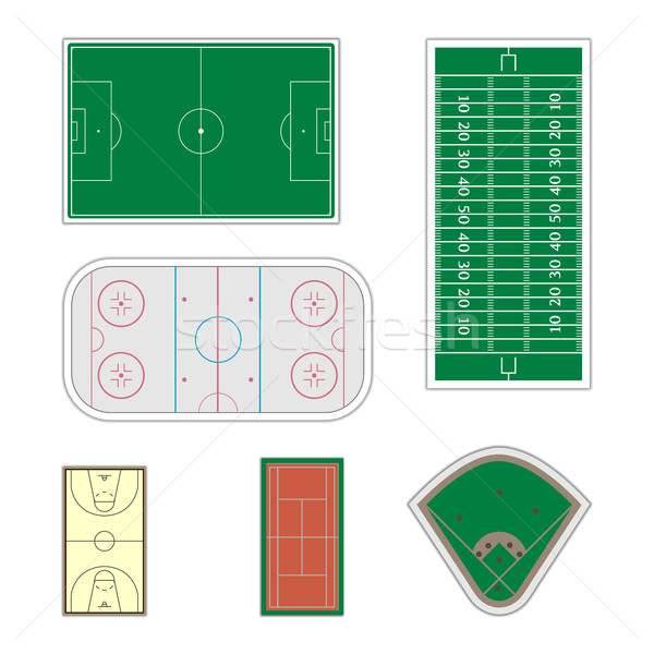 Set of sport fields, vector illustration. Stock photo © kup1984