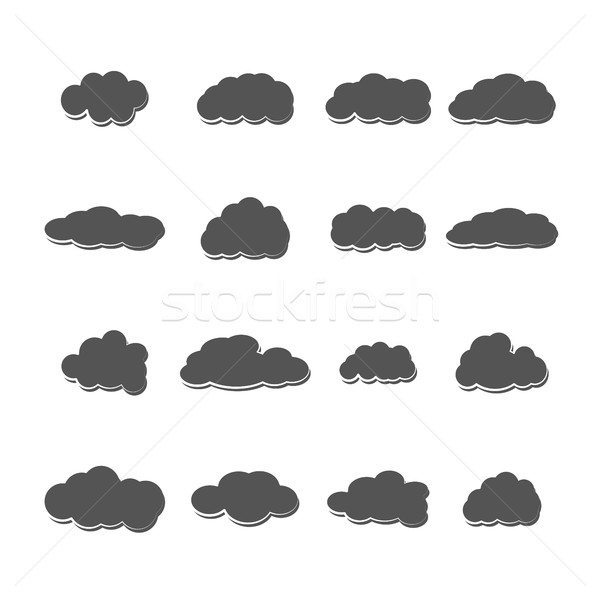 Set of clouds, vector illustration. Stock photo © kup1984