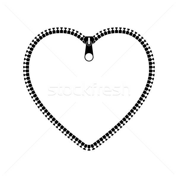 Icon heart with zipper, vector illustration. Stock photo © kup1984