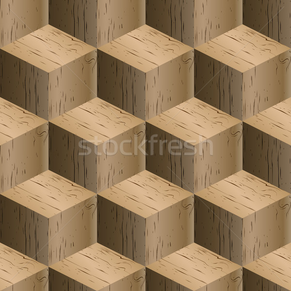 Seamless pattern of wooden cubes, vector illustration. Stock photo © kup1984