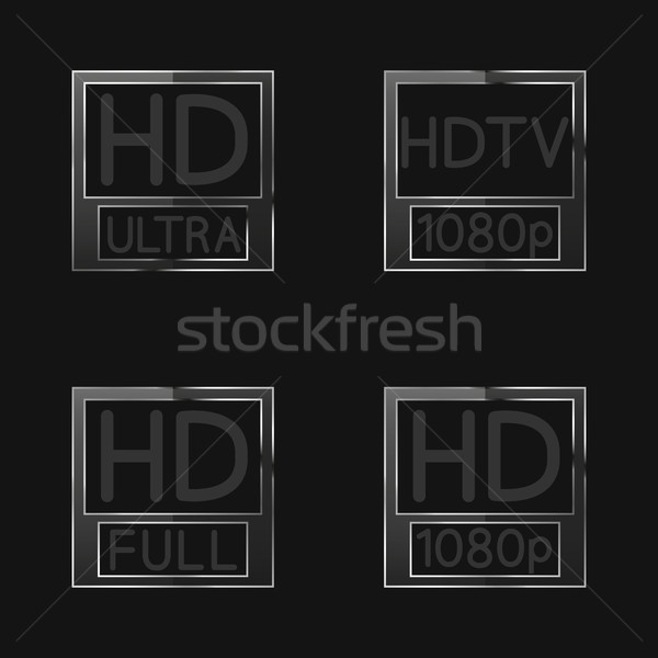 Stock photo: High definition signs, vector illustration