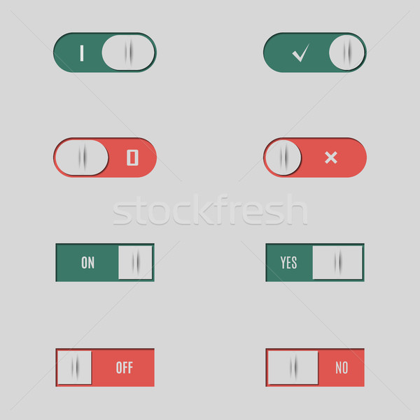 A set of buttons and switches, vector illustration. Stock photo © kup1984